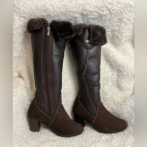 EUC Pajar Riviera Heeled Brown Suede Leather Boot Size 8